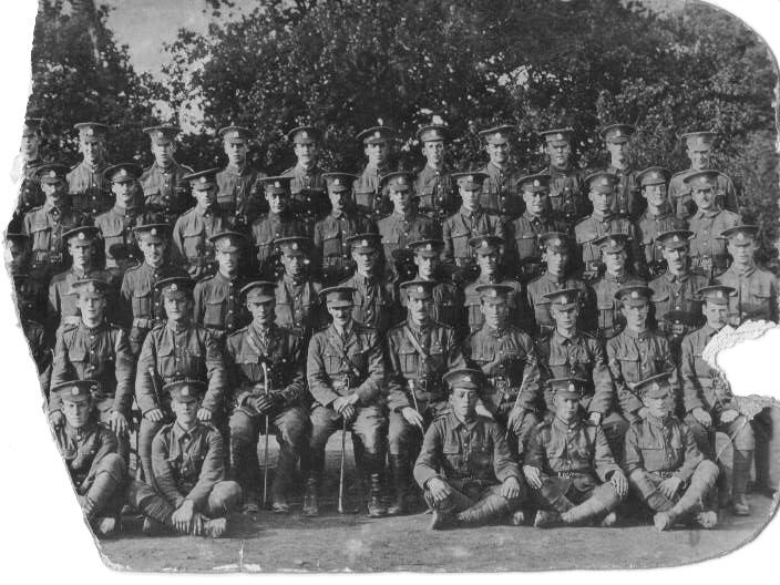 Arthur's battalion, second row, front left