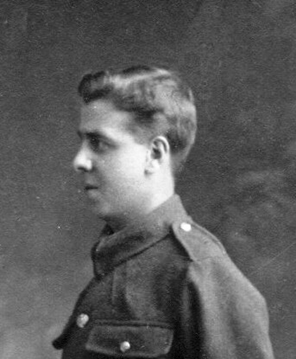 Mark Britton, head turned to avoid wounded eye